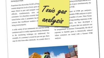 White Paper on the assessment of hazardous gases in freight containers