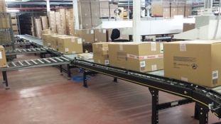 Interroll modular conveyor platform implemented for Paul & Shark automated warehouse.