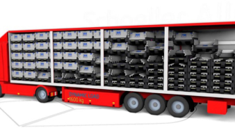 New foldable large container for Automotive parts logistics.