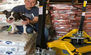 Yale Donates Pallet Truck to Pet Food Charity.