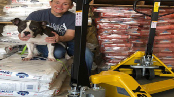 Yale Donates Pallet Truck to Pet Food Charity.