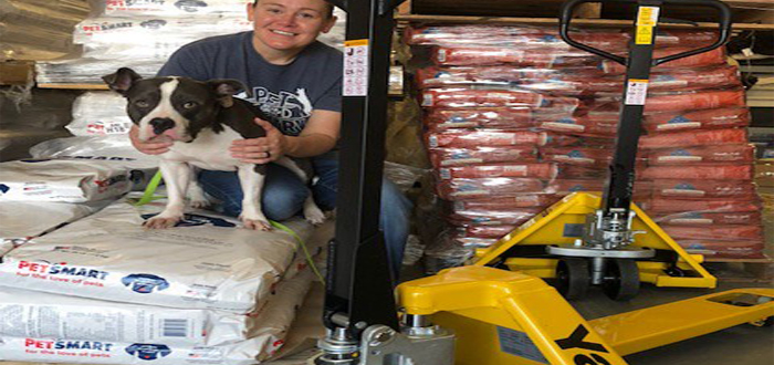 Yale Donates Pallet Truck to Pet Food Charity.