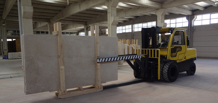 Marble Handled With Care By HYSTER® Lift Trucks.