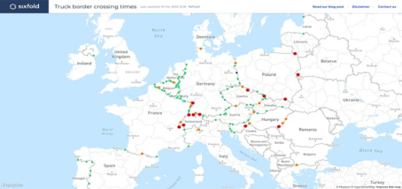 Shipment Visibility Provider Sixfold Releases Free Live Border Congestion Map in COVID-19 Crisis